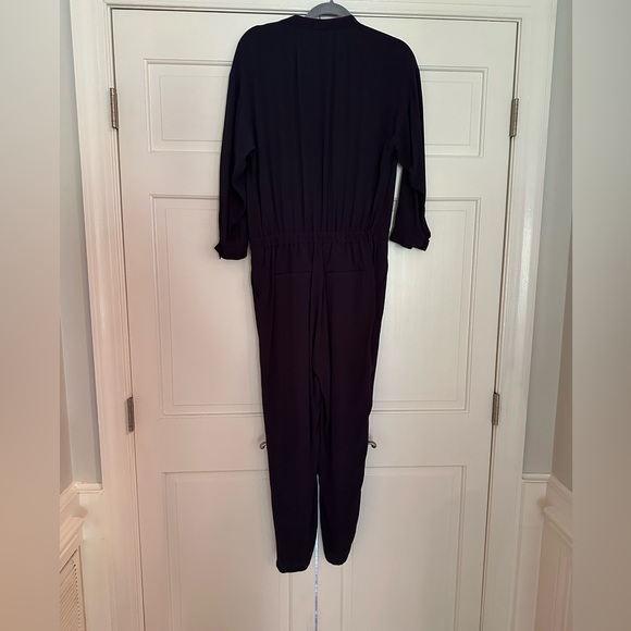 Madewell jumpsuit navy size S button front v neck collar long sleeve - Picture 4 of 6